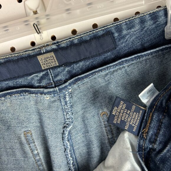 Girbuad Baggy Shuttle Tape Jeans 40x34 RARE Hip Hop 90s Blue Gold Tupac Distress - Picture 8 of 9